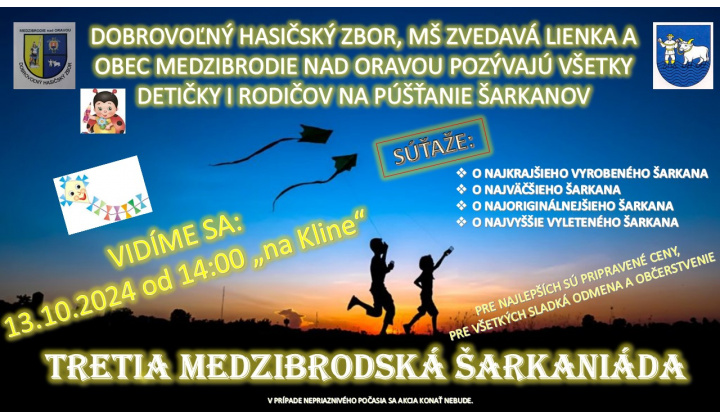 Pozvánka na tretiu Medzibrodskú šarkaniádu - 13.10.2024 o 14.00 hod.